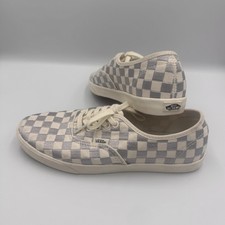 VANS Gray/White Checkerboard Canvas Lace-Up S...