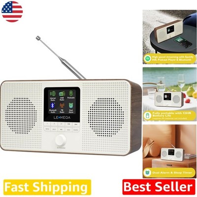 IR4S Stereo WiFi Internet Radio, Spotify Connect, Bluetooth Speaker, Dark Walnut