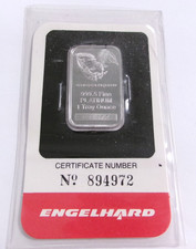 1 Troy Ounce Engelhard 999.5 Platinum Bar 2849.99 per troy oz
