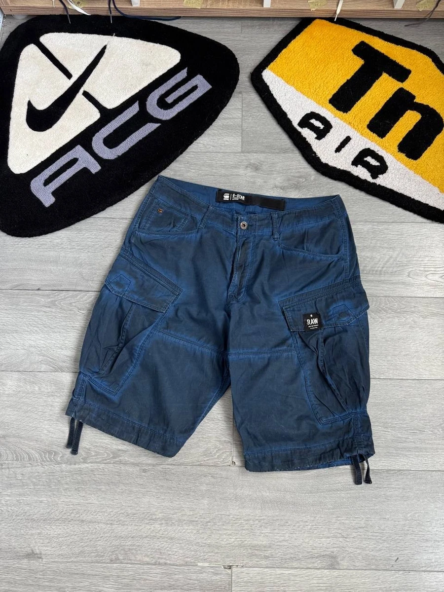 G-STAR RAW Pantaloncini 3301 1/2 Shorts – Blu Scuro (Sartho Blue), Vita Regolare, Uomo Taglia 28W
