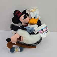 The Disney Store 2000 Bean Bag Set Plush Toy NWT Donald Mickey Goofy