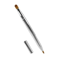 Quacc Double-ended Lip Makeup Brush, Retractable Brush for Silver 