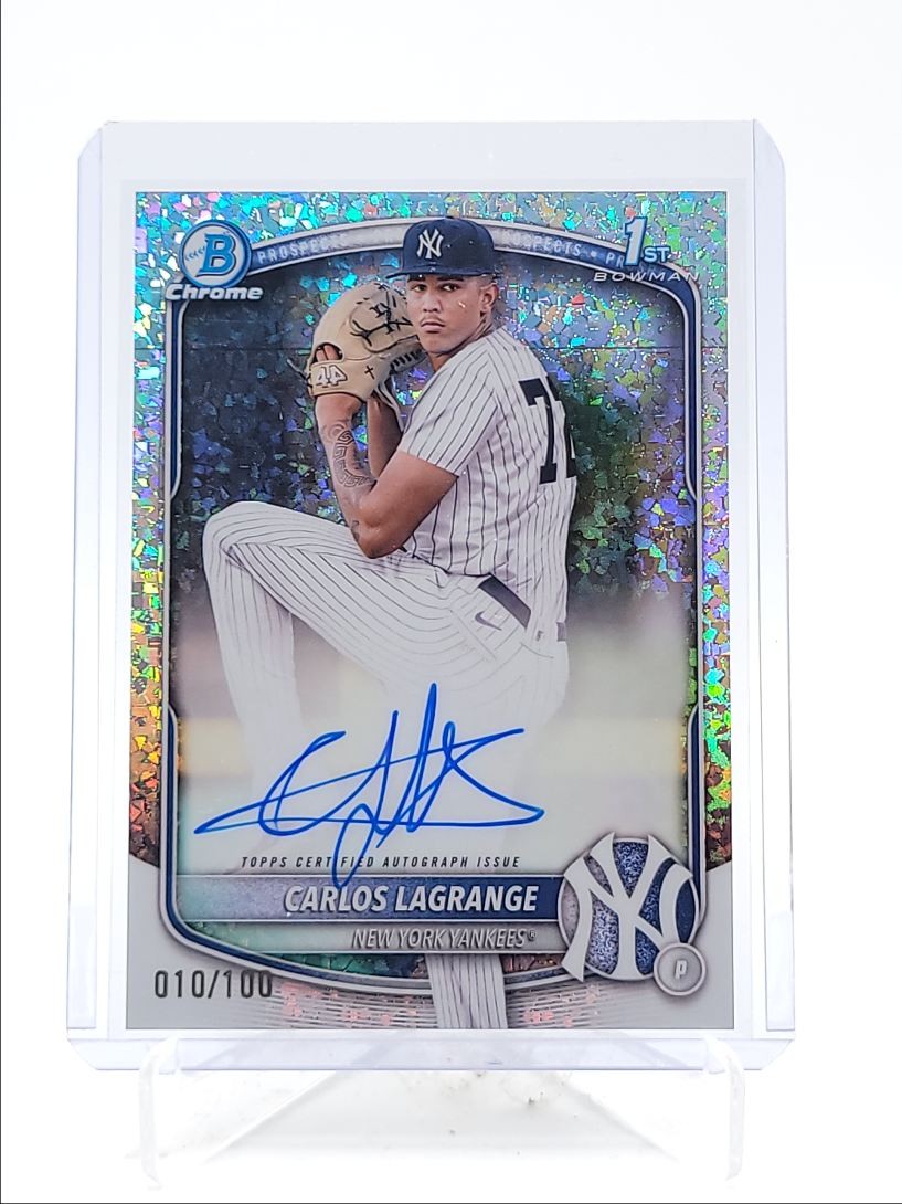 CARLOS LAGRANGE 2025 BOWMAN CHROME 1ST MINI DIAMOND REFRACTOR AUTO /100 Q4496