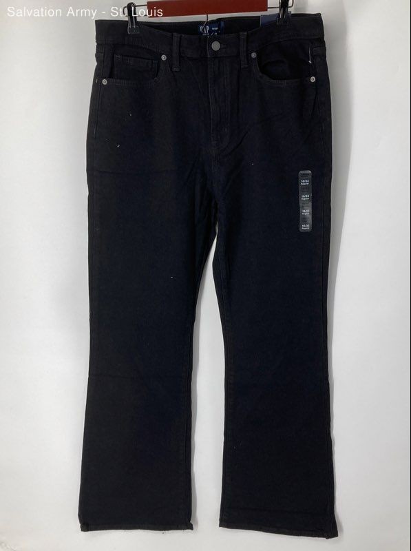 Gap Womens Black Dark Wash 5-Pocket Design Denim Bootcut Leg Jeans Size 16/33