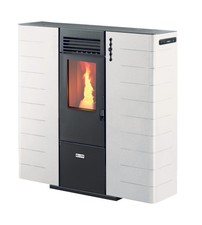 STUFA A PELLET SLIM CANALIZZATA CANADIAN STOVE "SLIM 10C" BIANCO 9,0 KW