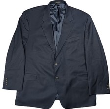 Stafford Executive 100 Wool 2 Button Jacket Blazer Men's 40 R Fully Lined Blue