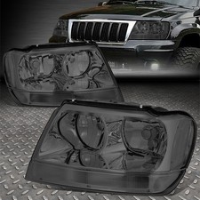 For 99-04 Jeep Grand Cherokee Wj Smoked Housing Clear Corner Headlight Head Lamp For 99-04 Jeep Grand Cherokee Wj Smoked Housing Clear Corner Headlight Head Lamp