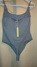 SKIMS Women s Gray Scoop Neck Bodysuit One Piece Solid, Size S Regular