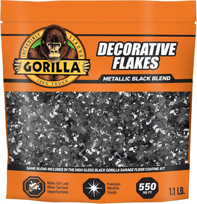 Garage Floor Coating Decorative Flakes   Metallic Black Blend   Matches High-Glo