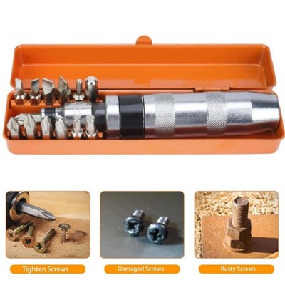 Heavy Duty 14 pc 1/2'' Drive Impact Driver Set Screw Remover Tightener Reversible
