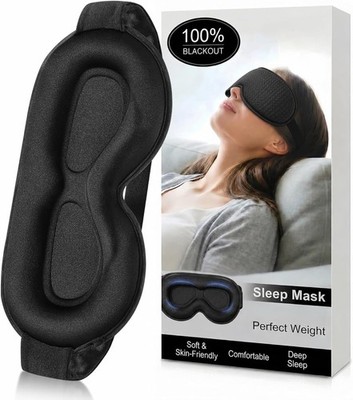 Blackout Augenmaske zum Schlafen - Wimpernfreundliche 3D tiefe Augenmuscheln, gewichtet