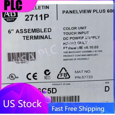 1PC New AB 2711P-T6C5D PanelView Plus 600 Factory Seal Fast Shipping US Free Tax