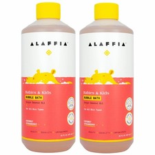 Alaffia Babies Kids Bubble Bath 2-Pack Coconut Strawberry Gentle Sulfate-Free