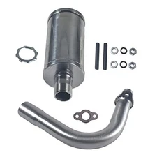 New upgradation Exhaust Muffler Pipe and gasket Exhaust Muffler Pipe kit Silver