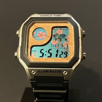 Custom Casio AE1200 Cherry Blossom Mod — Sakura Royale (Silver