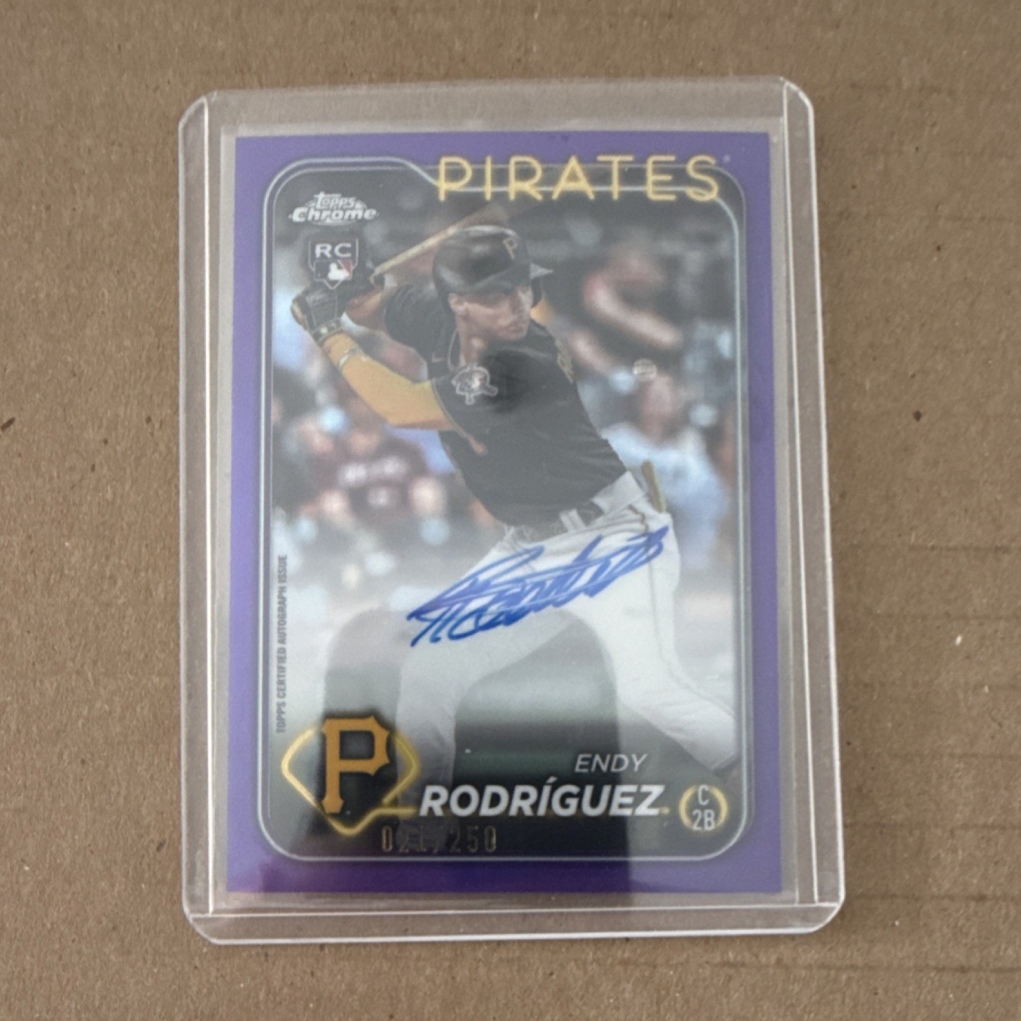 2024 Topps Chrome Endy Rodriguez Rookie Auto Purple Refractor /250 #RA-ER