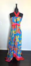 Farm Rio  Maxi Dress Sz XL Painted Birds Vacation Cruise Summer