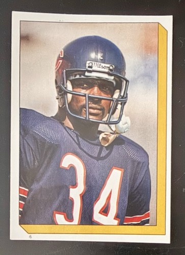 Walter Payton #6 card from 1986 Topps Stickers