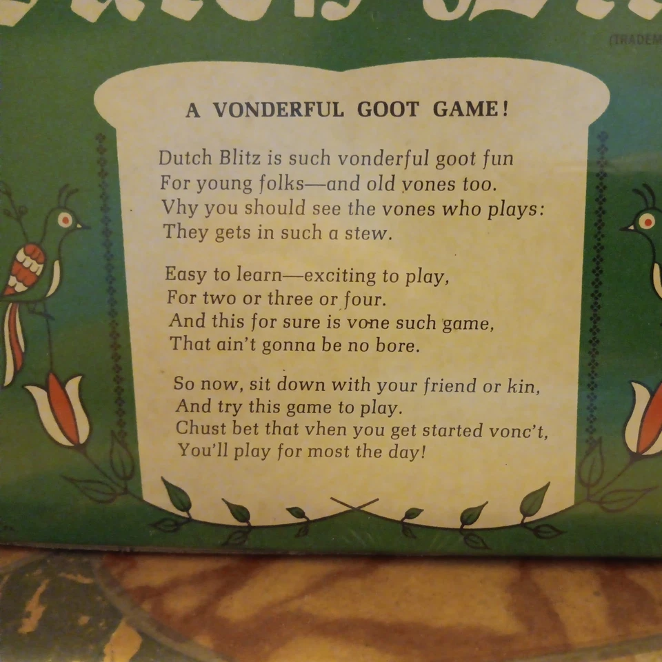 Vintage Dutch Blitz Game 1973 Pennsylvania Dutch Card Game NEW OLD STOCK SEALED - Image 2 of 3