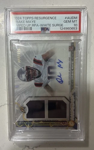 2024 Topps Resurgence DRAKE MAYE Amped Up RPA White Surge /125 PSA 10 #AU-DM