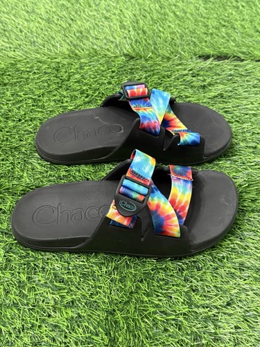 Chaco Chillos Slide Strappy Sandals Rainbow Tie Dye 38 Women’s 7