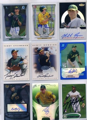 9-OAKLAND A'S AUTOGRAPHS--CHAPMAN, BURNS,STEINBACH,BROSIUS & MORE