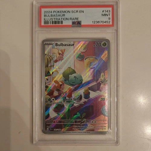 Pokémon Bulbasaur Sv07: Stellar Crown 143/142 Illustration Rare Holo PSA 9 2024