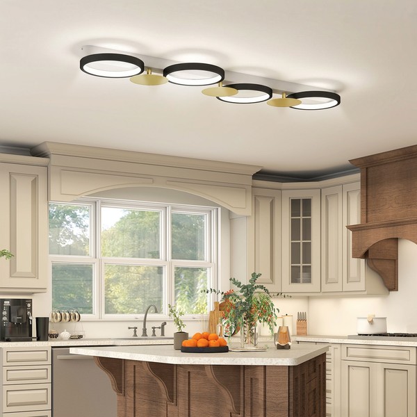 Homcom Deckenleuchte Led 38W 1500LM 3000K-6500K Deckenlampe Mit 4 GlüHbirnen-image