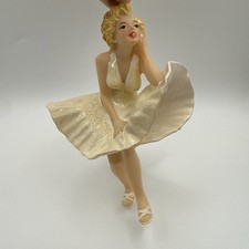Marilyn Monroe Christmas Holiday Ornament 2010 White Dress with Glitter BOX