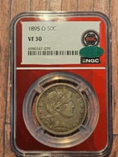 1895-O Barber Half Dollar 50c - NGC/CAC VF30  -  EDC Hits