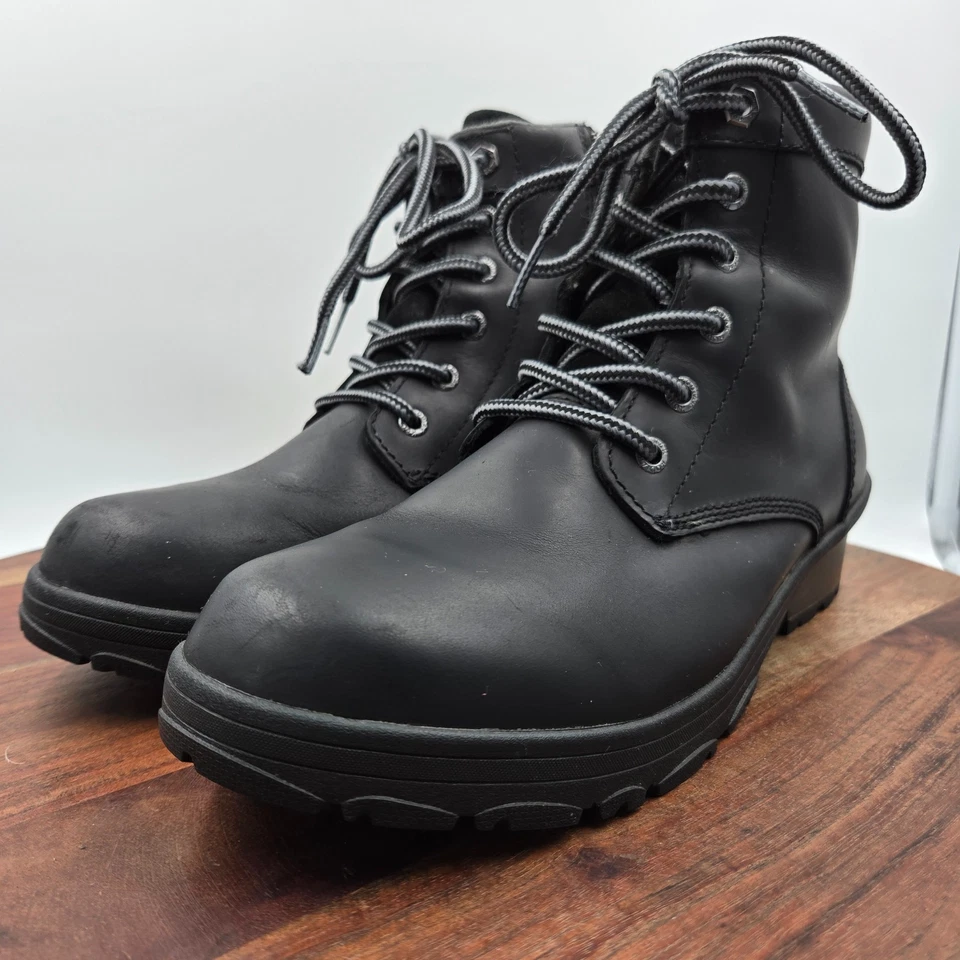 Botas Kodiak Arctic Grip Para Mujer 9 Cuero Negro Impermeable Lug Vibram Combat Foto 4 de 4