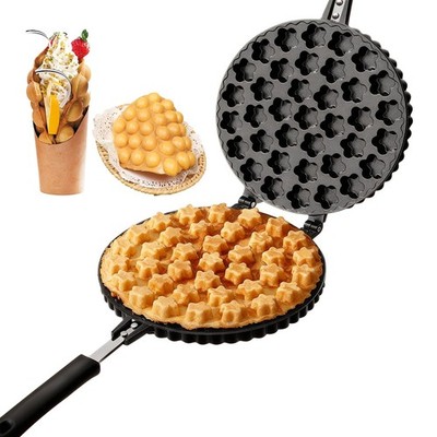Bubble Waffle Maker, Nonstick Double Side Star Pattern Hong Kong Egg Waffler ...