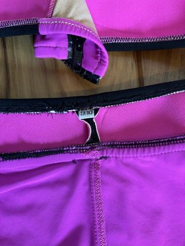 Vintage Body Glove Two Piece Women's Swimsuit 9/10 USA Retro Zipper Pink Black - Picture 5 of 9