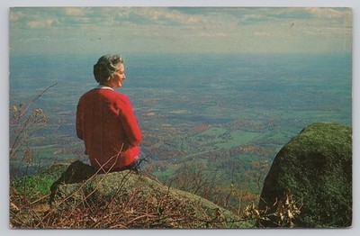 Bedford Virginia, Scenic View from Sharp Top Mountain, Vintage Postcard