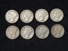 Group of 8 Mercury Silver Dimes Mixed Conditions Lot #1 NICE!