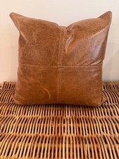 Brown Leather Pillow Covers 18" x 18" 2 available