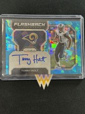 2022 Panini Prizm Torry Holt AUTO Flashback Blue Cracked Ice /99 LAST ON PRINT