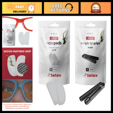Eyeglass Grip Bundle: 2 Black Temple Tip Grips 5 Clear Anti-Slip Nose Pads