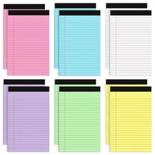 12 Packs Legal Pads 5x8, Totally 360 Sheets Colored Legal Pads 5x8 College Ru...