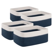4 Pack Storage Baskets for Organizing, Small Bins for Shelves, Cute Decorativ