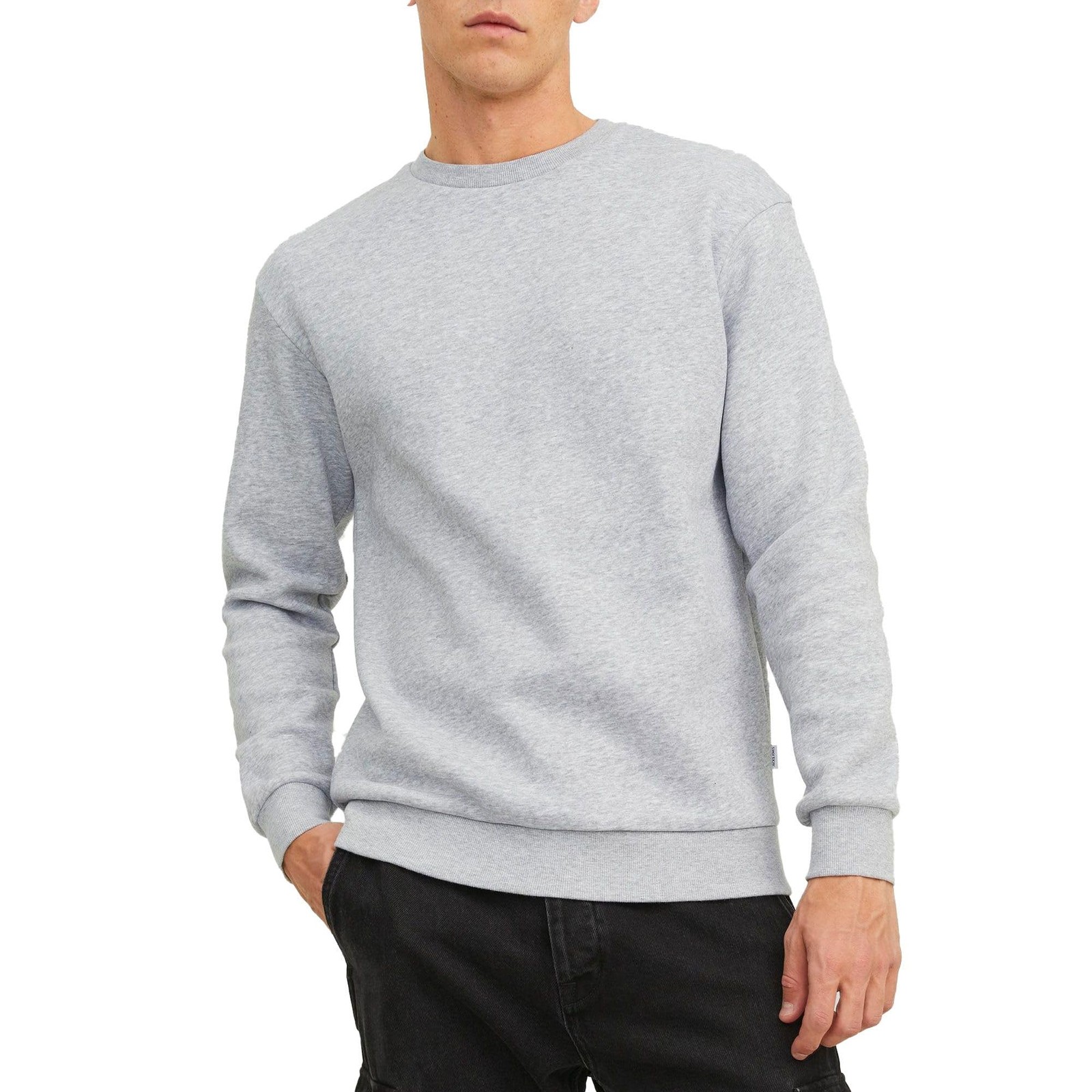 JACK & JONES Mens Jjebradley Crew Noos Sweater, Light Grey, XL UK