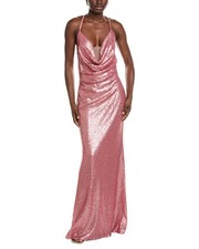 Rene Ruiz Draped Cowl Neckline Gown Women's
