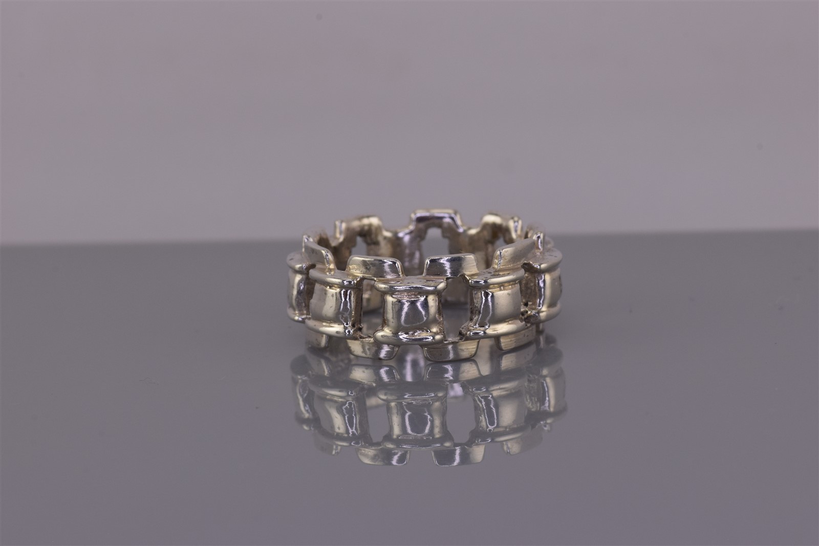 Sterling Silver 9mm Rectangular Rimmed Linked Sol… - image 4