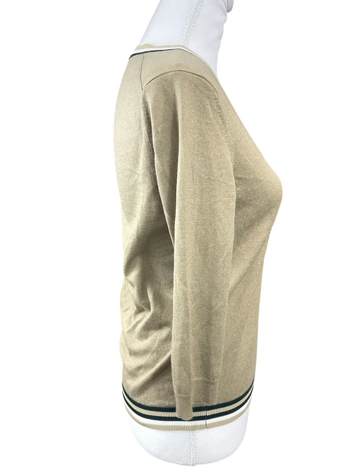 Cárdigan Suéter Ligero Academia S JIL SANDER Azul Marino Tostado Seda Mezcla Cachemira S Foto 3 de 4