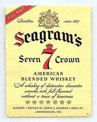 Seagram's Seven Crown Premium Card Blended Whiskey Label Theme