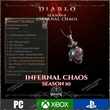 💥Diablo 4💥 SORCERESS💥 ENDGAME 💥SEASON 10 Infernal Chaos💥Locran's Talisman