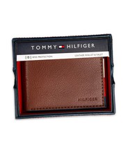 Tommy Hilfiger Men's RFID Global Stripe Leather Pass Case Wallet