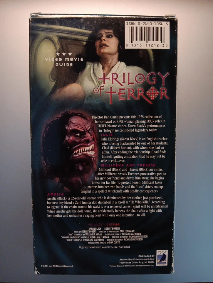 Trilogy of Terror VHS 1999 Vintage Horror, Gore, Cult, Anchor Bay, Karen Black - Image 2 of 3