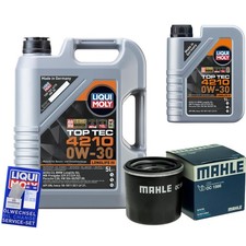 MAHLE Ölfilter 6 L Liqui Moly Top Tec 4210 0W-30 für Nissan Micra IV