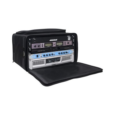 Sound Town Portable 6U Rack Bag, Soft Rack Case with 14'' Rackable Depth, Plyw...
